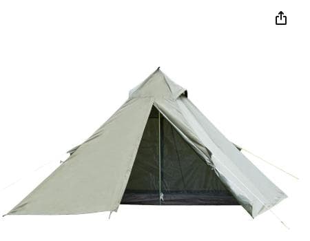 【二股ポール付】BUNDOK ソロティピー1 カーキ 鋼鉄ペグセット バンドック