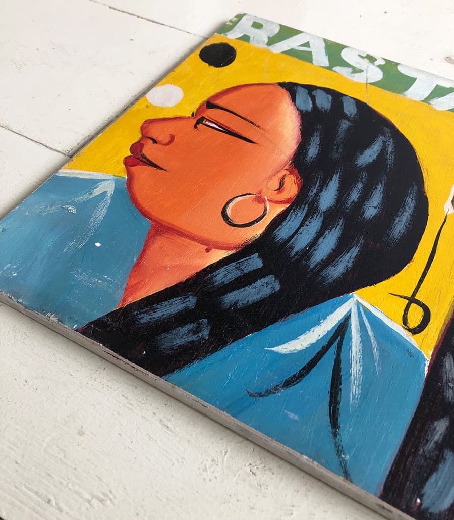 アフリカ・マリ ハンドメイド/ウッド製 床屋看板/40.5cm × 60.5cm