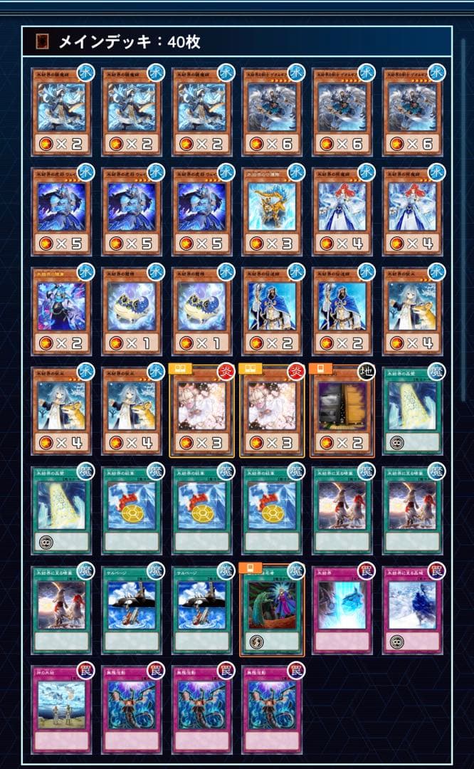 【構築済み】氷結界デッキ‼️最新レギュ対応済み　詳細説明欄　メイン40EX15