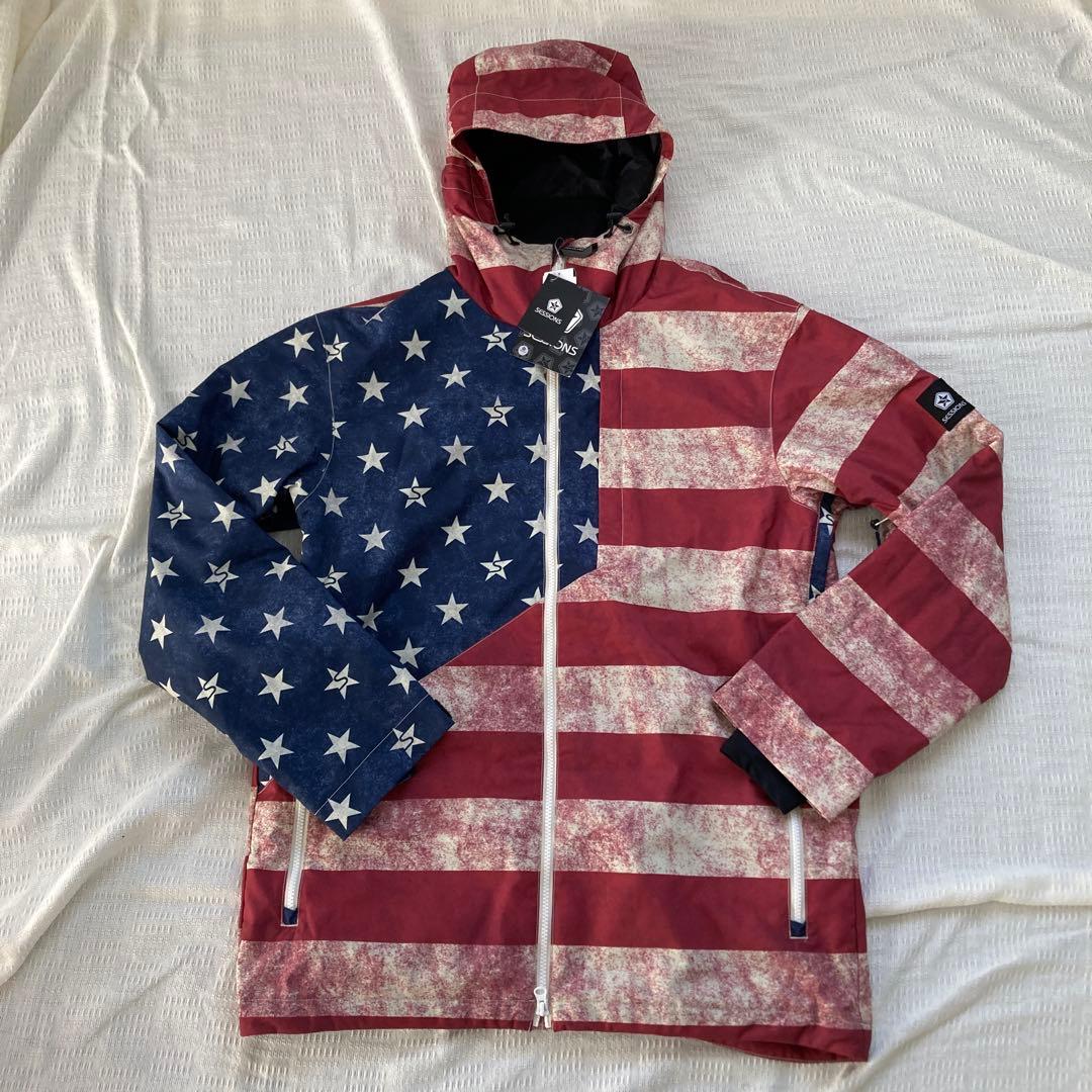 【新品】sessions セッションズ　セットアップ　星条旗柄　スノーウェア