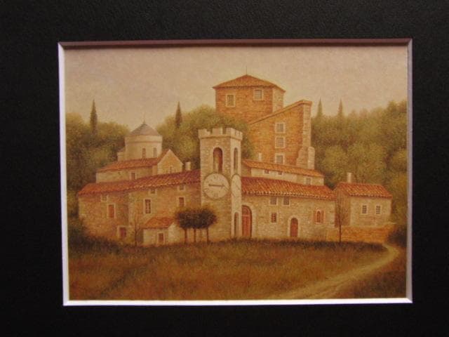 田畑和高、聖なる丘（アレッツオ）、希少な額装用画集より、新品高級額装付、状態良好