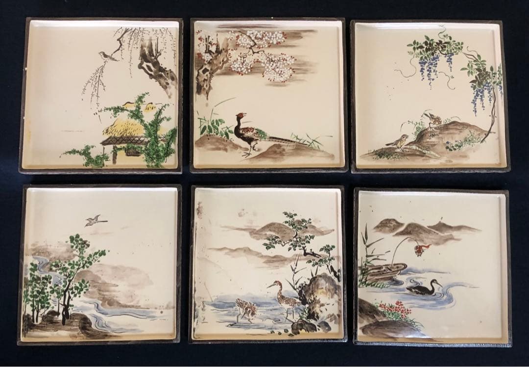 《R》尾形乾山 色絵十二ヶ月歌絵皿12客 MOA美術館 共箱 260116き4