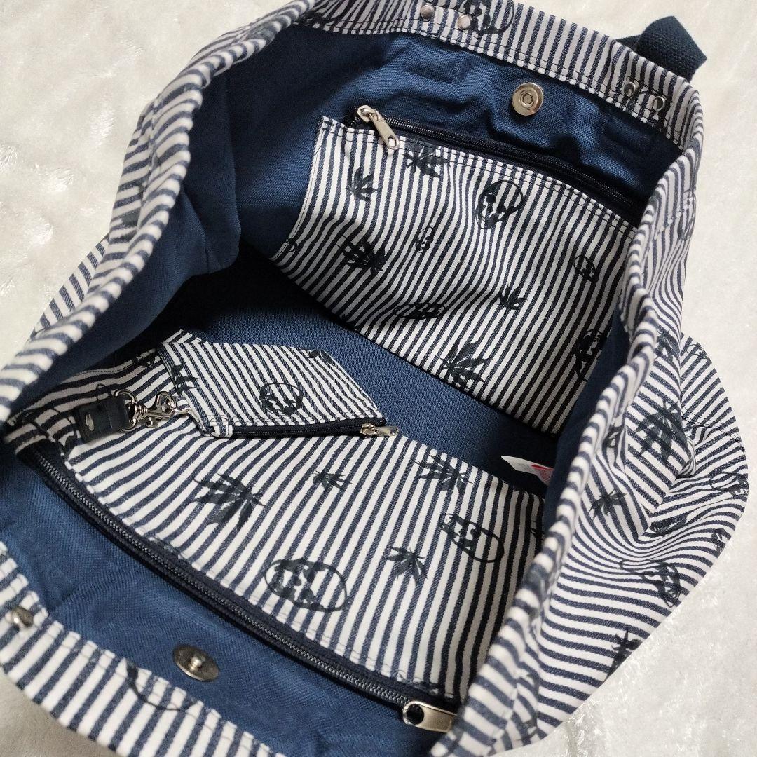 新品lucienpellatfinetストライプスカルビッグトートバッグ