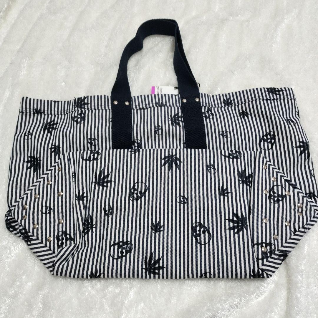 新品lucienpellatfinetストライプスカルビッグトートバッグ