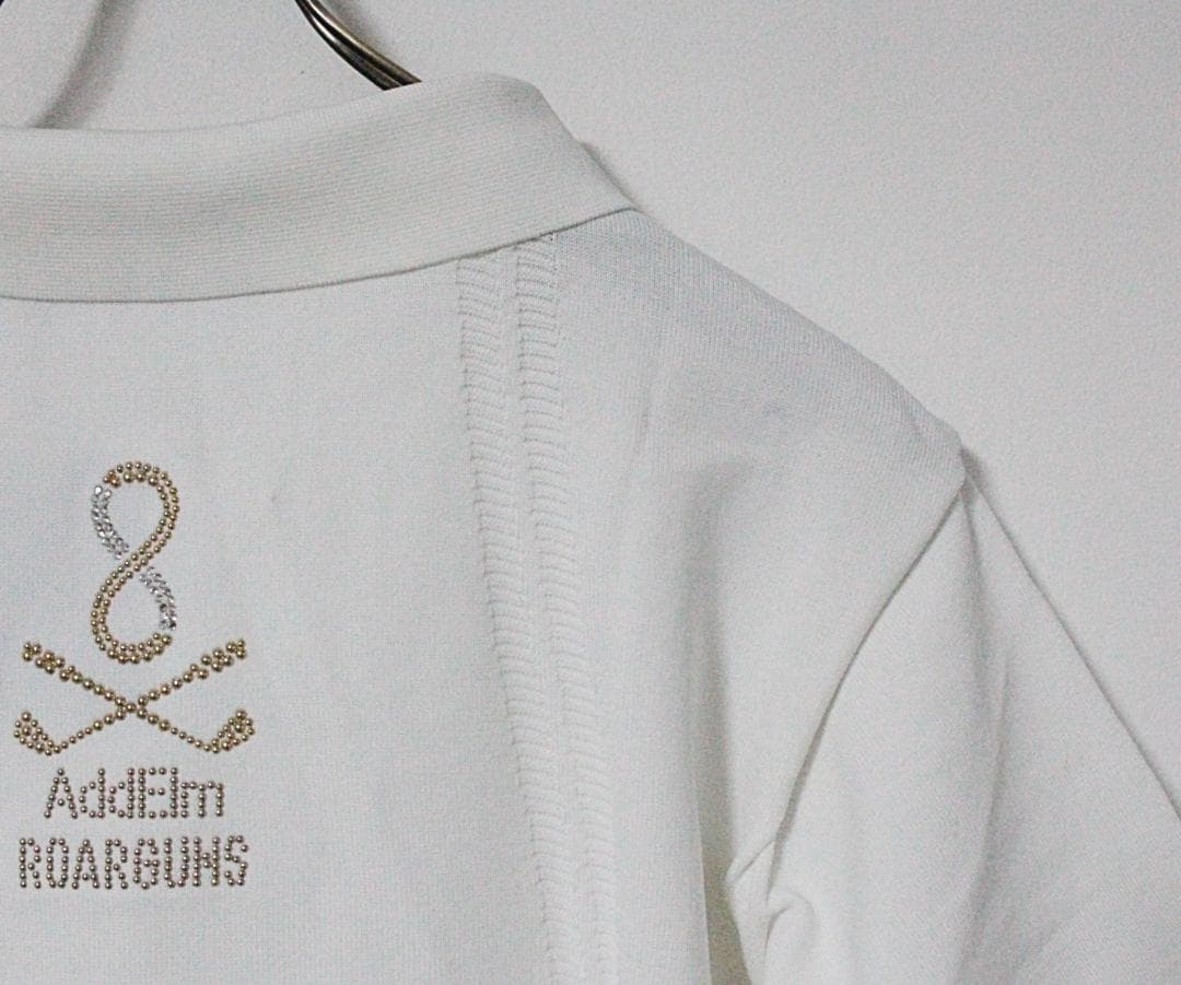 新品 ロアーガンズ AddElm ロゴスタッズワッペン ニットポロシャツ L相当