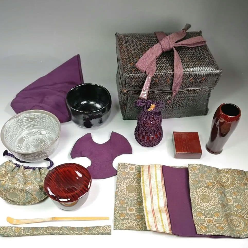 イ385 茶籠『茶籠野点セット一式　御所籠　茶篭』茶道具