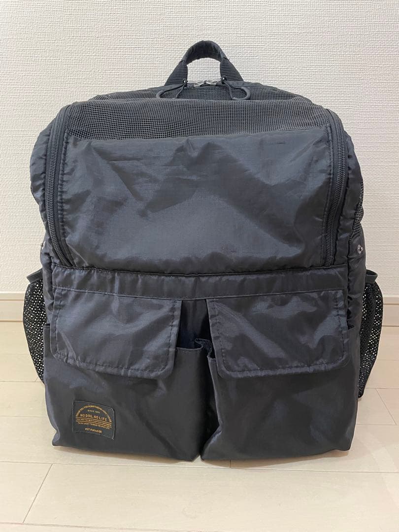 ペットパラダイス　キャリーバッグ 底板付き リュック スクエア　美品
