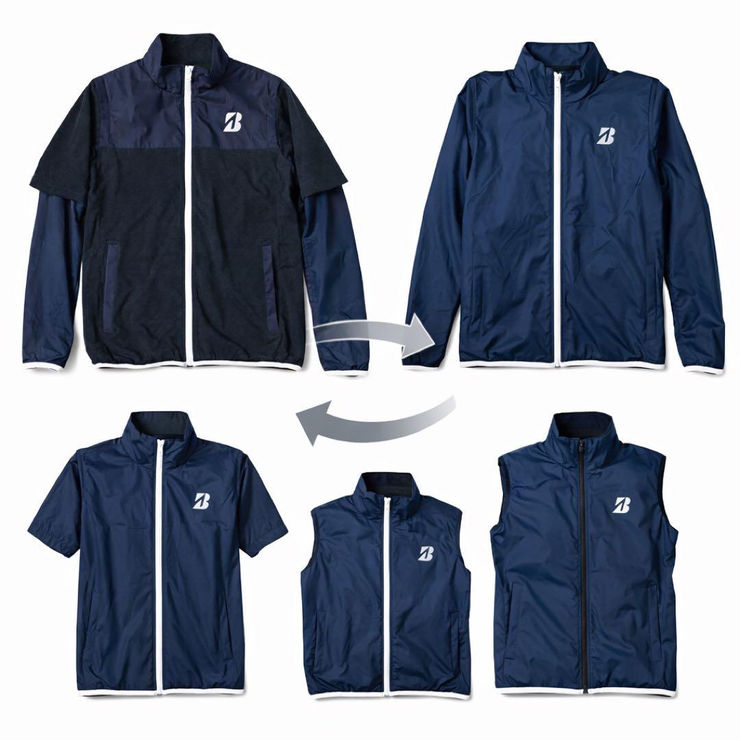 新品 ブリヂストンゴルフ 6WAY防風リバーシブルブルゾンL