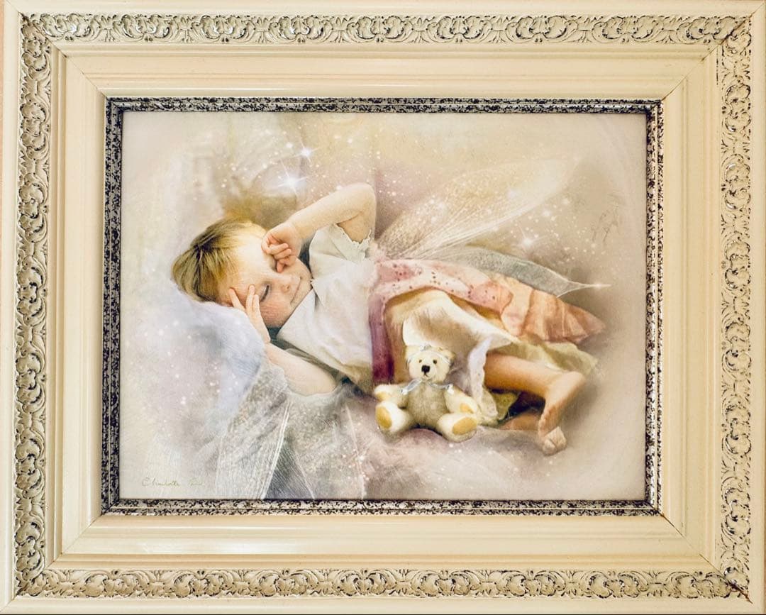 シャーロットバードの油絵調のクラシックウッドフレーム『スリーピー ヘッド 』