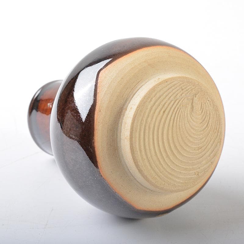 茶道具　京焼　清水焼　桶谷定一作　鶴首茶入　仕覆付　共箱　V　R6206