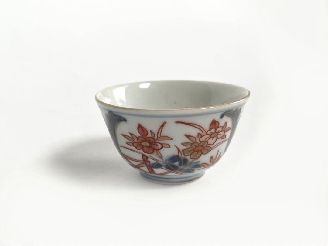 骨董　アンティーク　輸出伊万里　輸出手　金襴手　酒器　猪口　盃　カップ