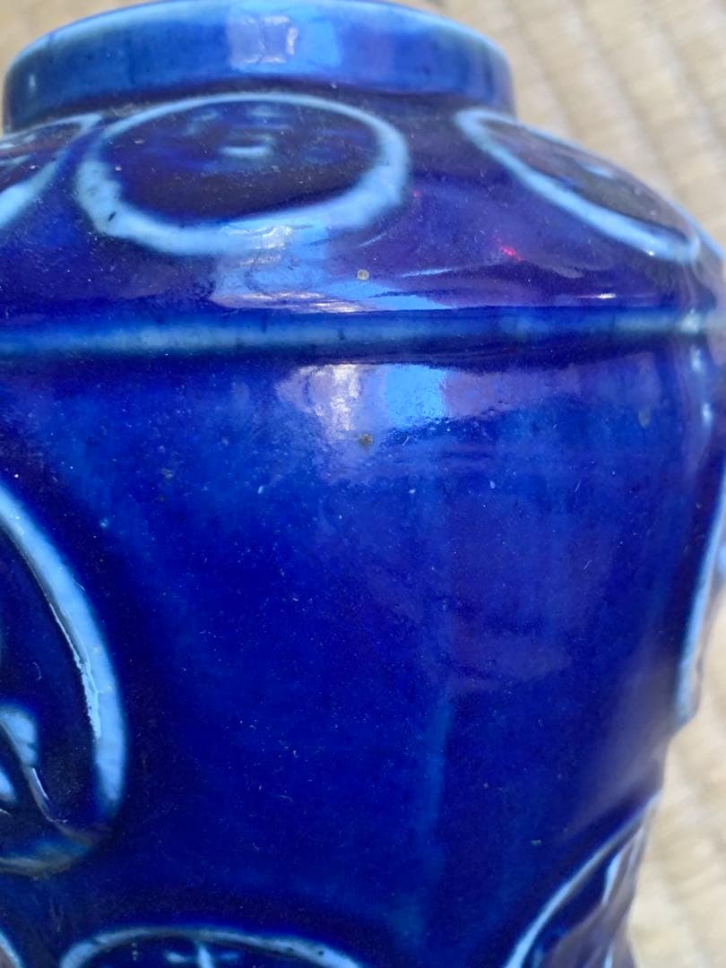 中国清時代藍釉壺