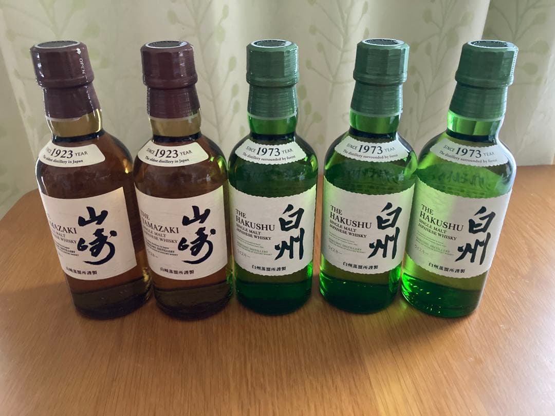 サントリー山崎NV白州NVミニボトル/180ml×5本セット