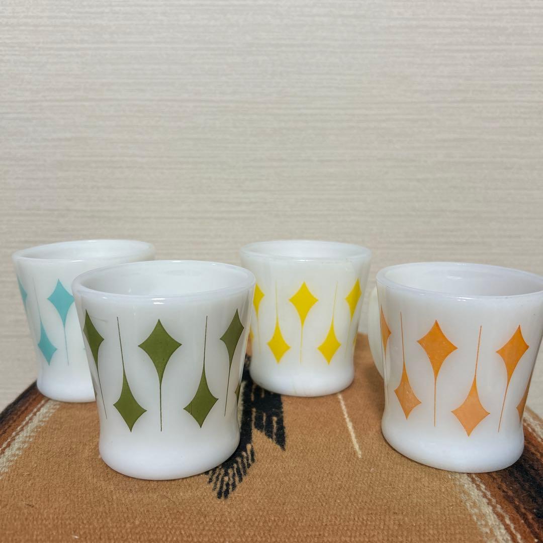 ファイヤーキングダイヤ♦️4個セット ビンテージ アンティーク　ミッドセンチュリー