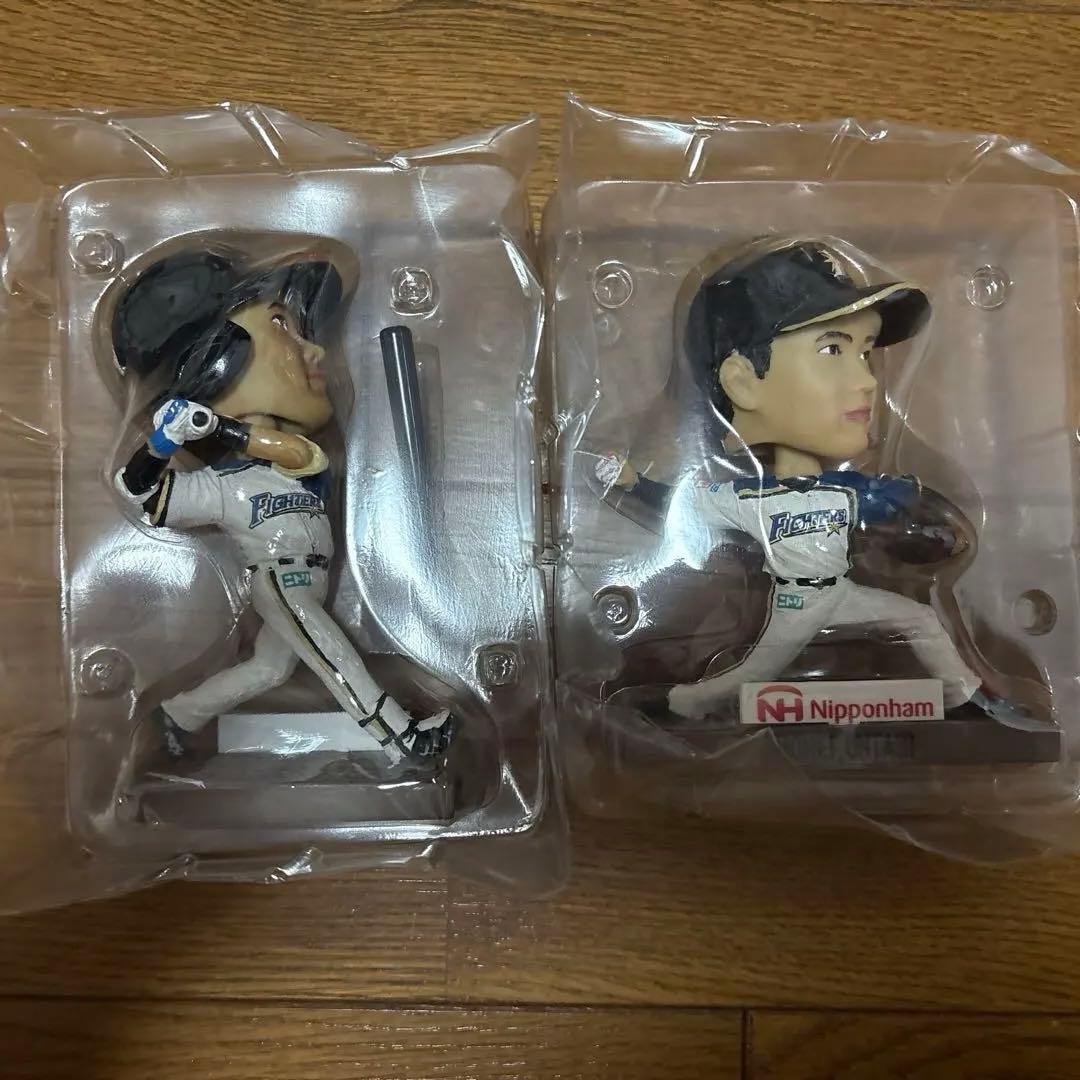 大谷翔平 OHTANI 日ハム時代　ボブルヘッド人形　二刀流2体