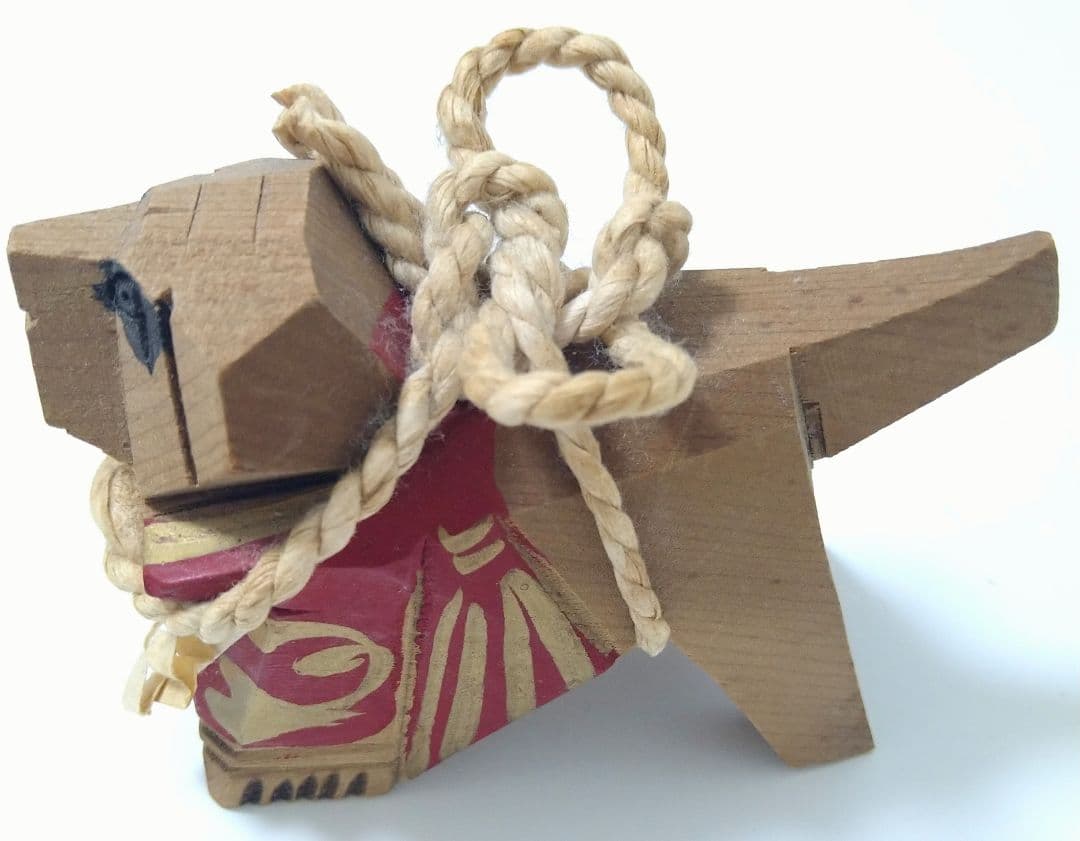 我が家の守り神 土佐闘犬　土佐の郷土玩具　木彫り 工芸品