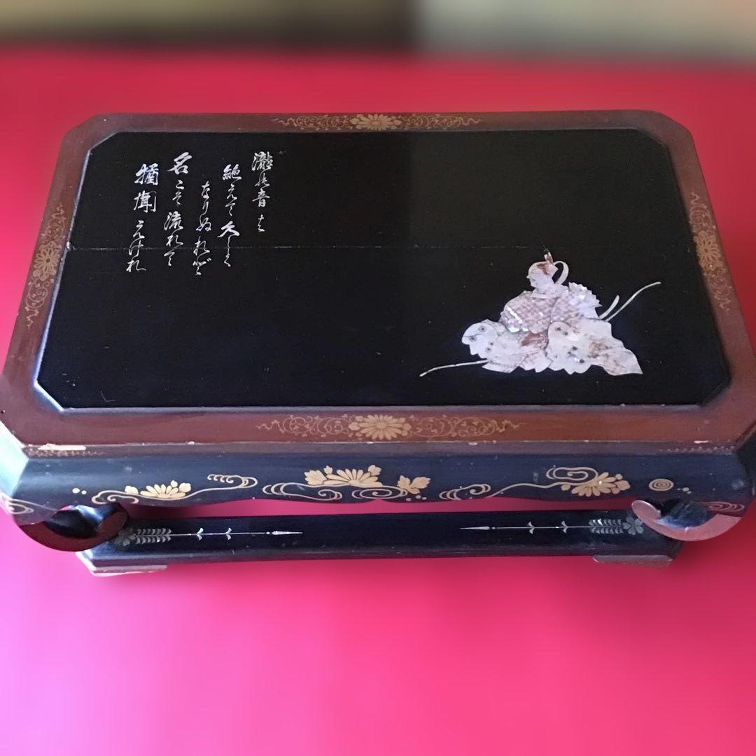 香炉台「大納言公任」和歌　螺鈿細工　江戸期後期〜明治初期