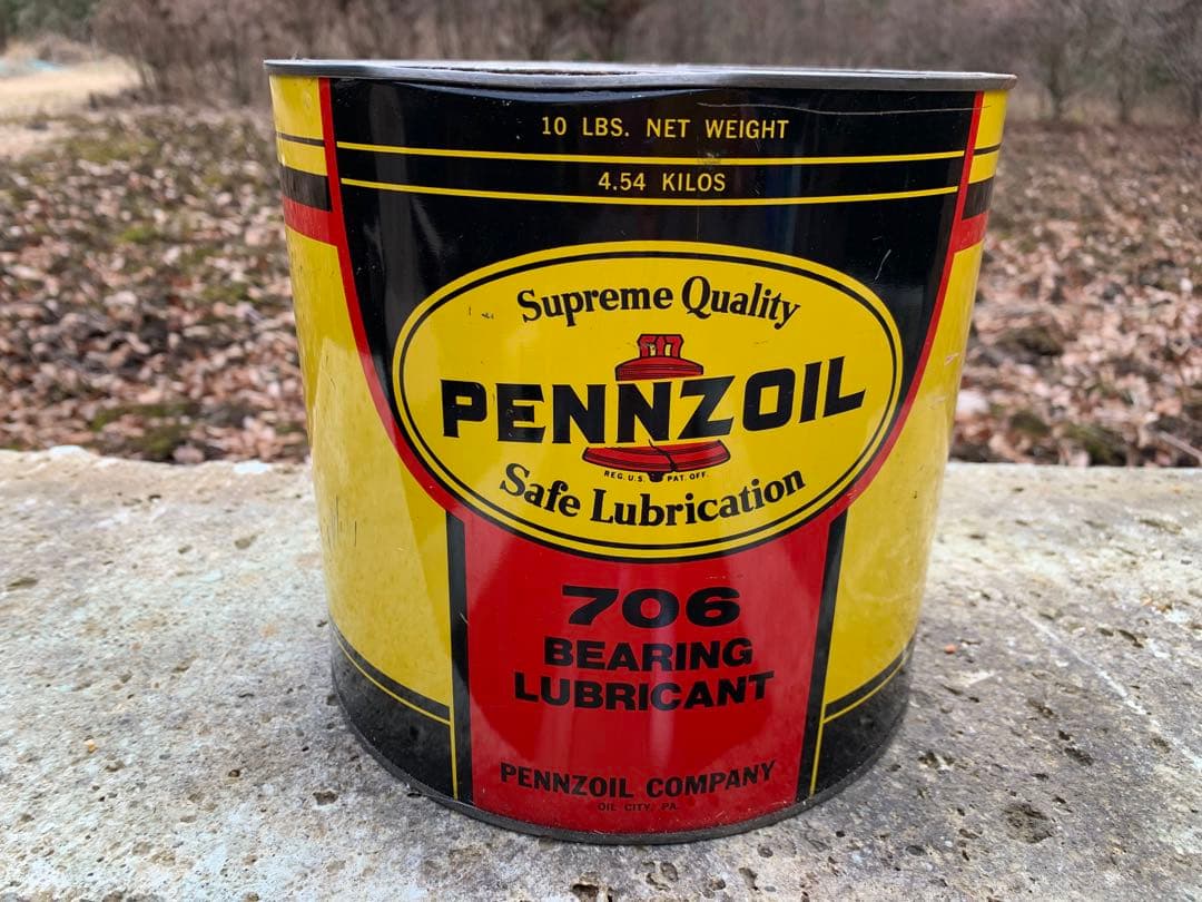 ビンテージオイル缶 Pennzoil 706 ベアリング潤滑剤 10 lbs