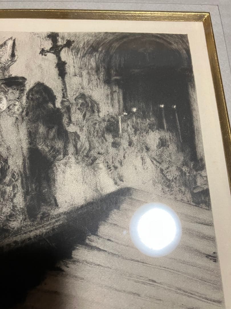 ルイ・イカール　「聖女の守り神　18」銅版画　額装　箱有