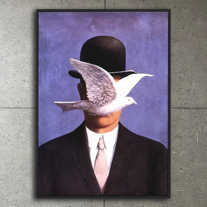 額装済/山高帽の男（ルネ マグリット）