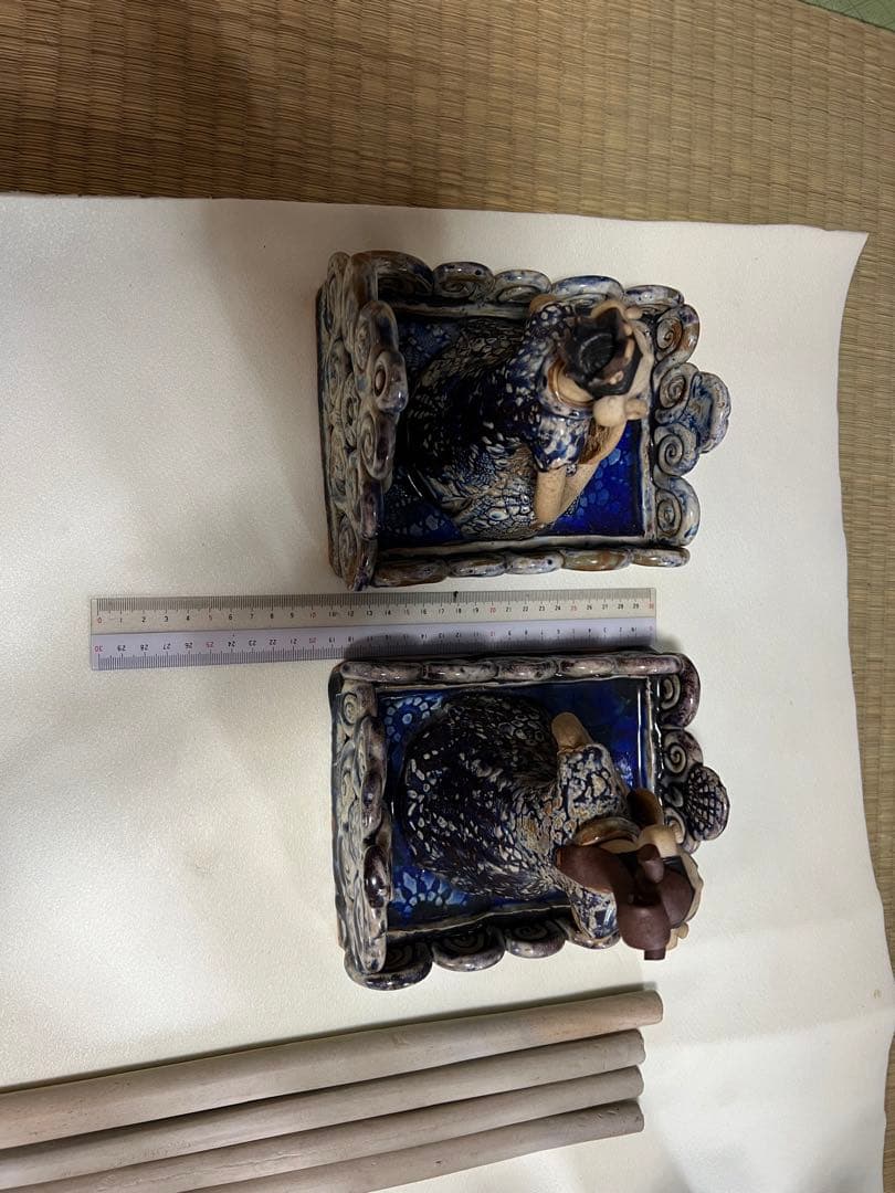 【珍品】神輿雛人形　青芳人形砥部焼　雛人形10体セット　青芳窯　森元青芳