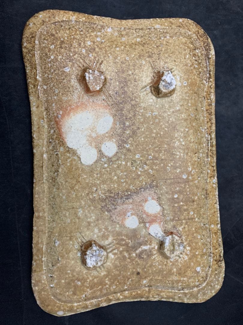 高橋春斎　信楽焼　長方皿　栞共箱　懐石料理料亭皿