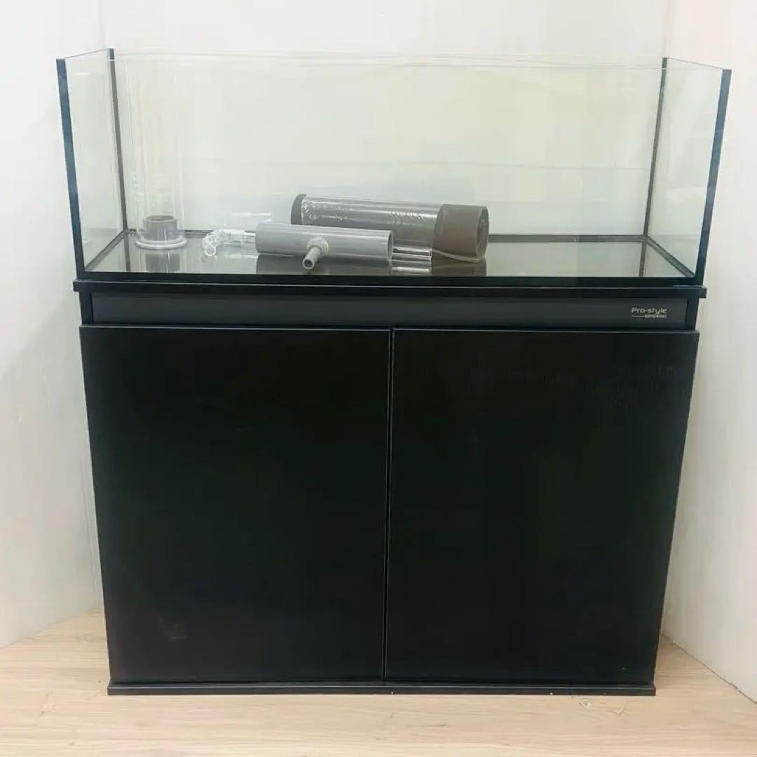 900×300×300㎜オールガラスオーバーフロー水槽セット　ブラック/ブラック