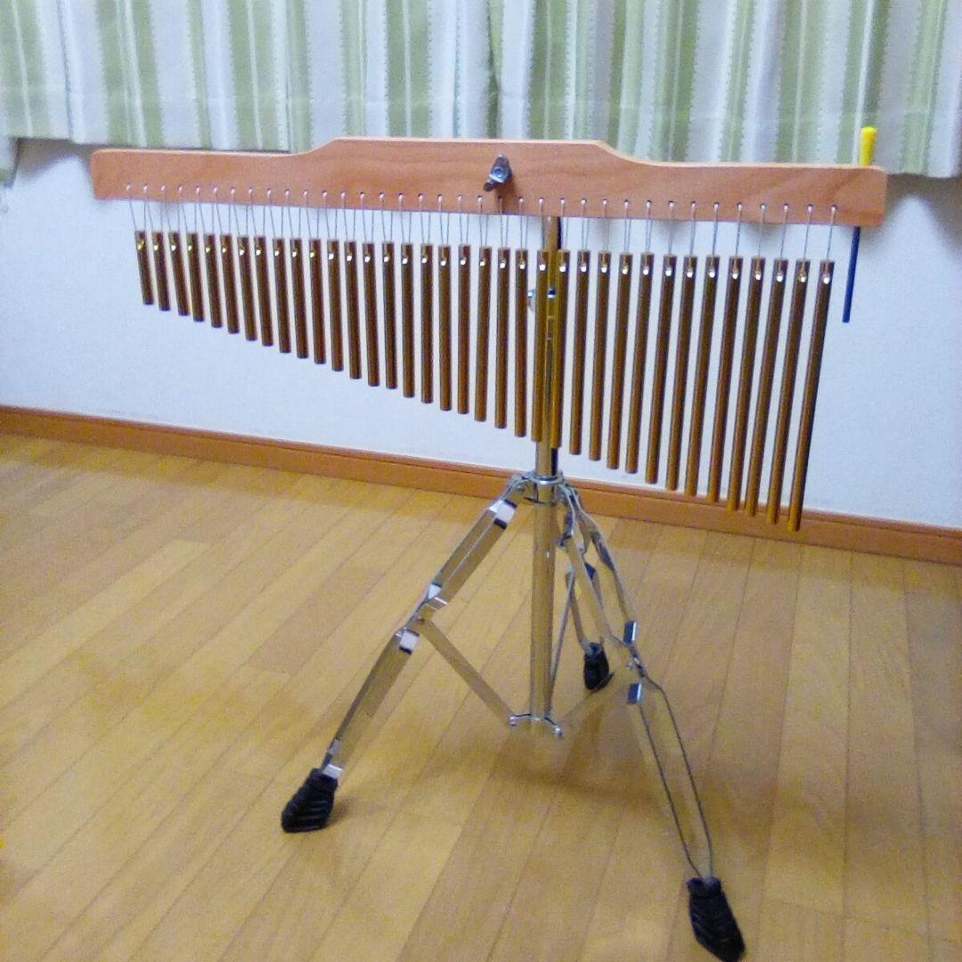 ウインドチャイム 木製・金属製 調整可能スタンド付き