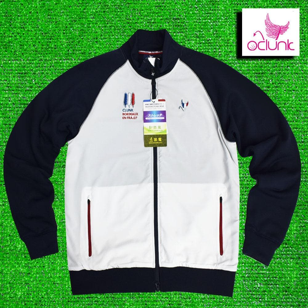 クランク/ ゴルフ ストレッチジャケット【ホワイト/ネイビー/L】新品！