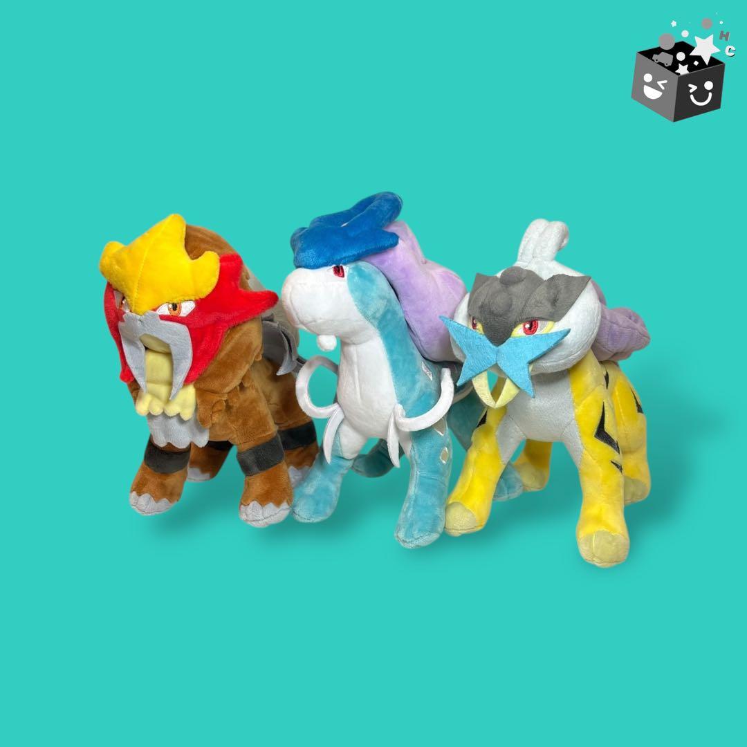 ポケモンぬいぐるみ《エンテイ、ライコウ、スイクン》