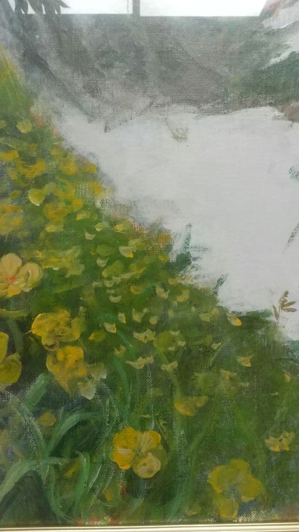 【名作】額縁付き F10号 油絵 白馬 大雪渓