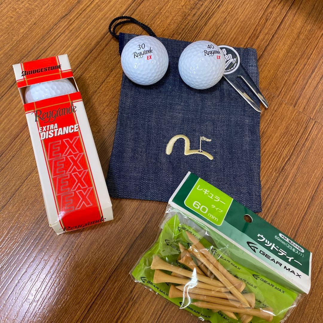 エヴィス　デニム キャディバッグ スタンド機能　グローブ等おまけ付　EVISU