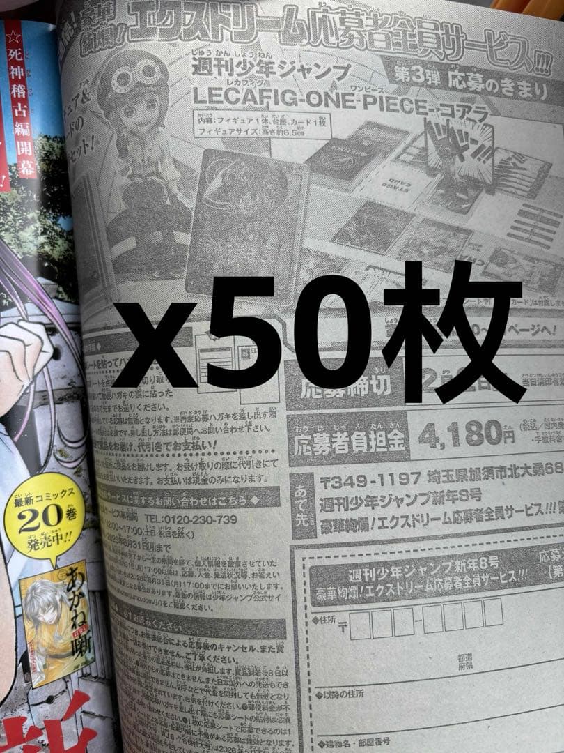週刊少年ジャンプ2026年8号　応募券　50枚