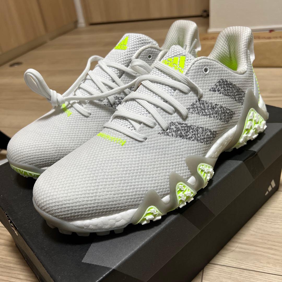 【新品未使用】adidas コードカオス ゴルフシューズホワイト/グレー/ライム