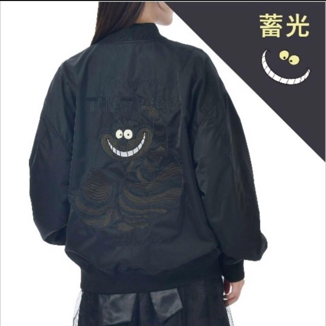 タグ付き　ディズニー　猫の日　チェシャ猫　ブルゾン　上着　アウター　刺繍