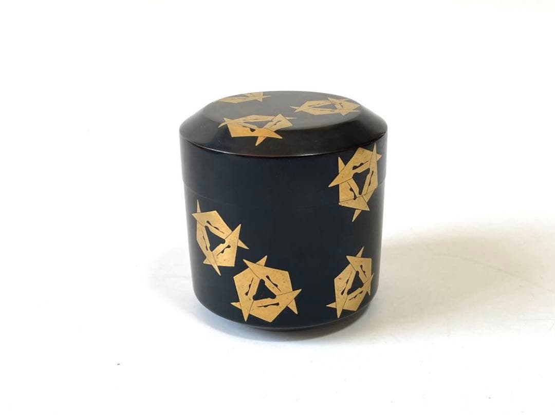 茶道具　二代　前端春斎　雅峯　鱗鶴蒔絵　吹雪　茶入　棗　漆　加賀蒔絵師