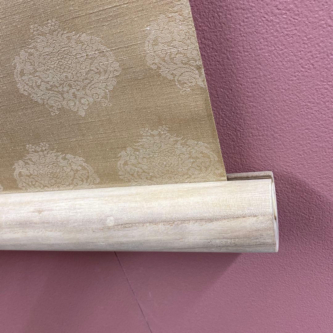 美品 掛け軸 木曽亮爾制作「日輪」純金糸 造幣局分析証明書付 24K 刺繍