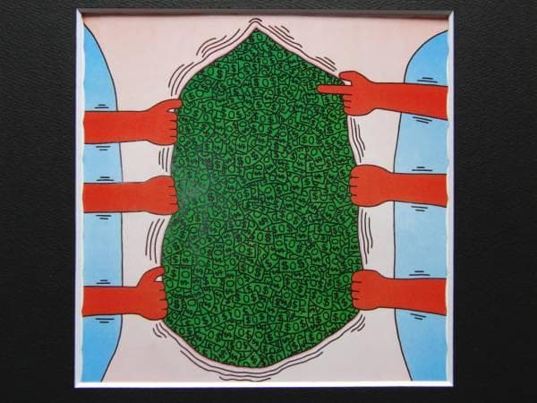 Keith Haring、No.90、希少画集画、新品額装付、状態良好