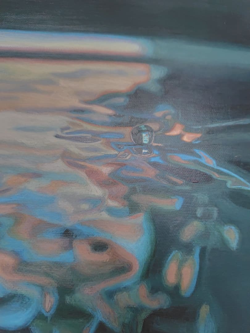 絵画 アクリル アート インテリア おしゃれ　風景画　水滴　一点物　作家物　写実