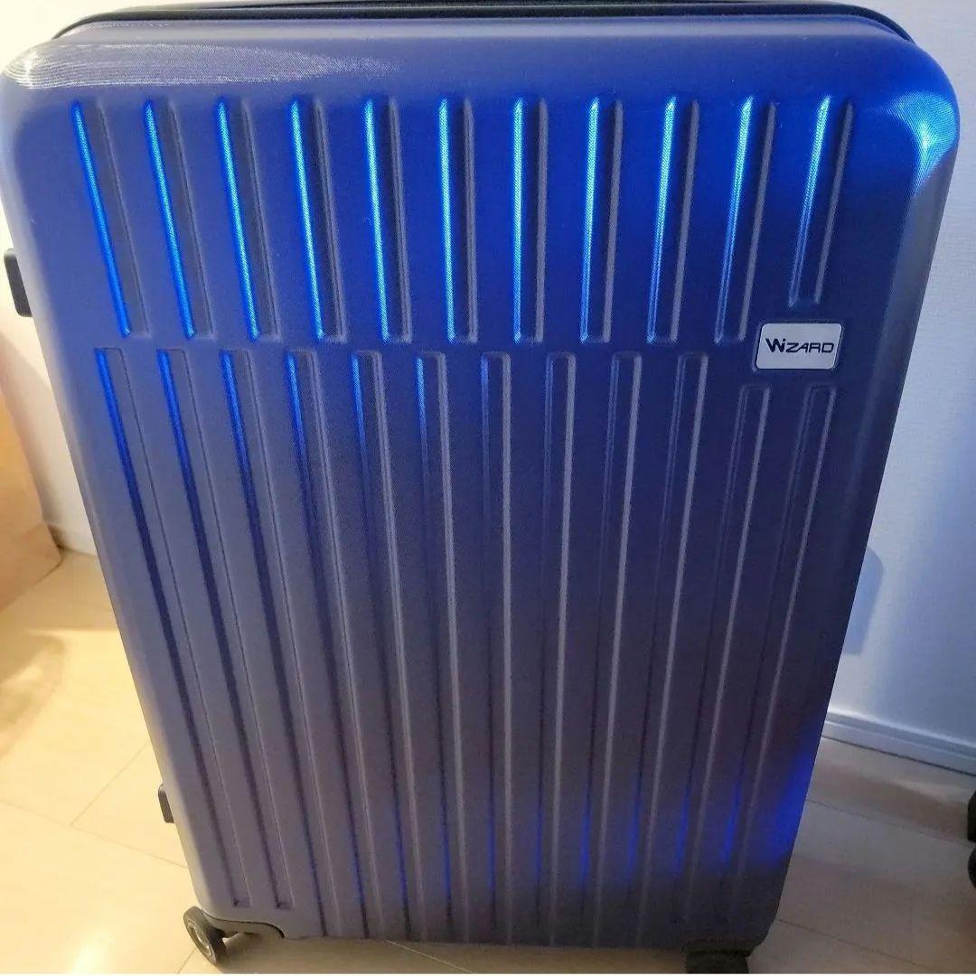 【美品】キャリーカート スーツケース 青 紫 96L　サンコー鞄