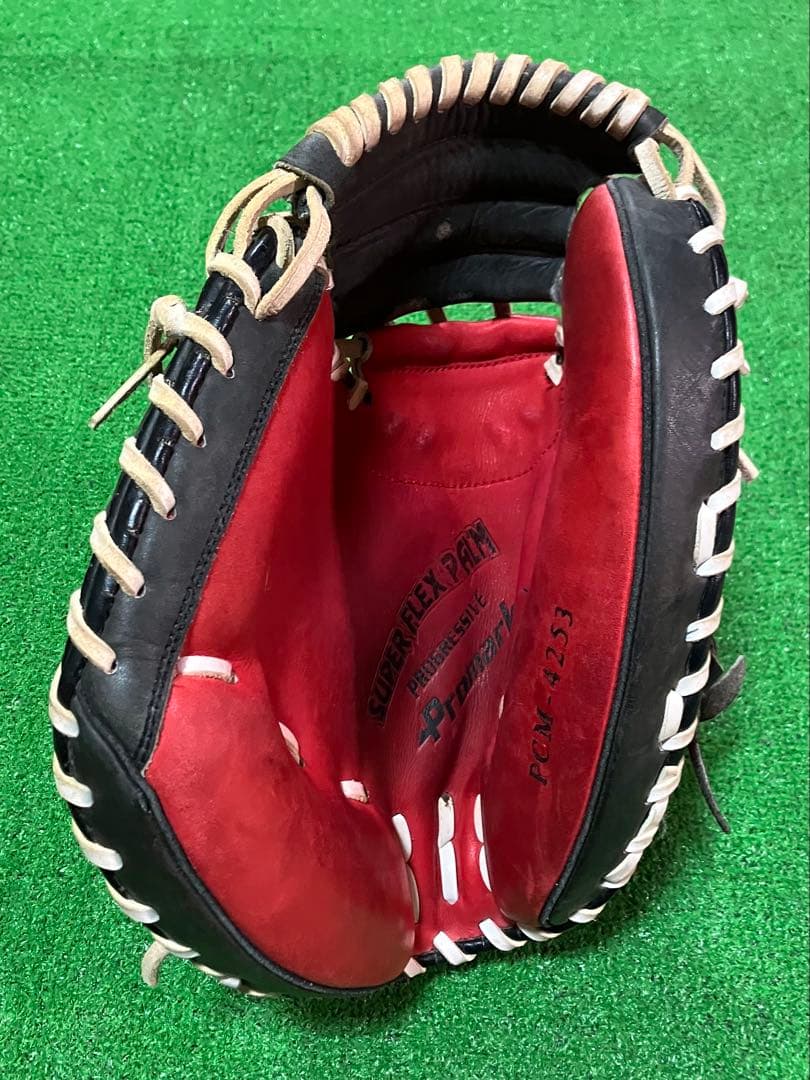 軟式野球 左投 キャッチャーミット プロマーク Promark 捕手 大人 赤