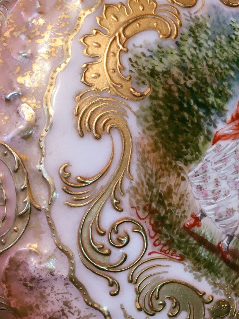 希少　レア　貴重　フランス製　ボンボニエール　アンティーク　宮廷貴婦人　器