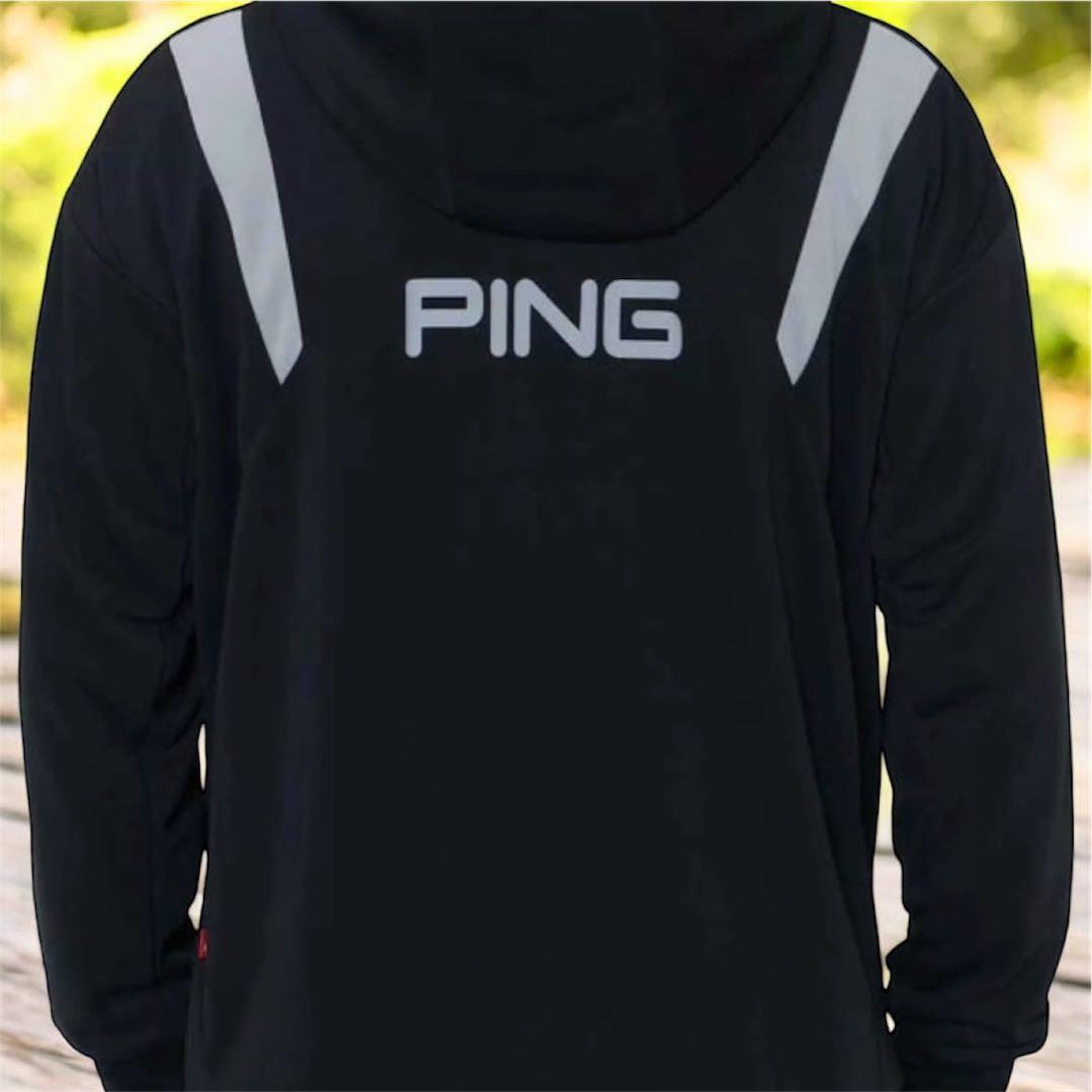 美品‼️ピン コンパクトニット フルジップ フーディー ゴルフウェア メンズ　黒