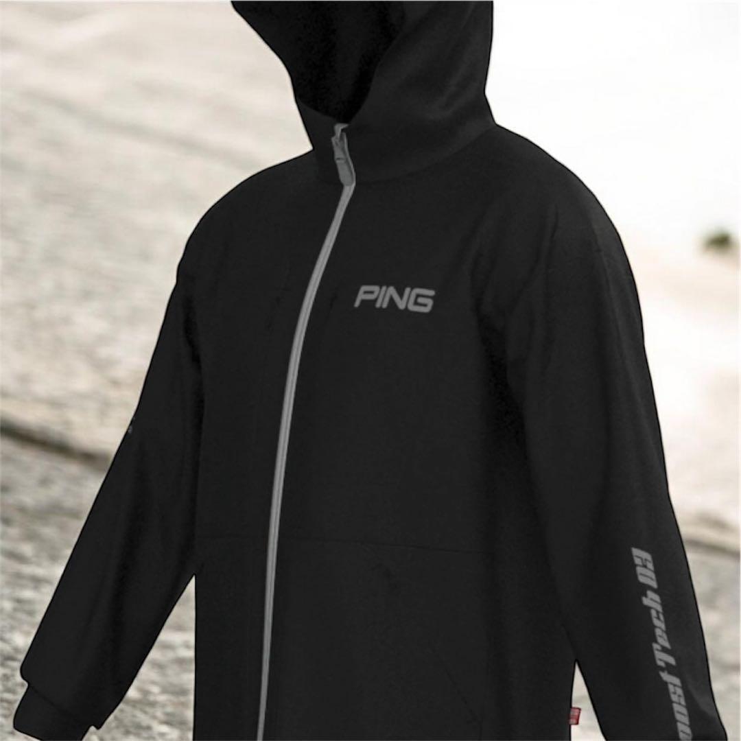 美品‼️ピン コンパクトニット フルジップ フーディー ゴルフウェア メンズ　黒
