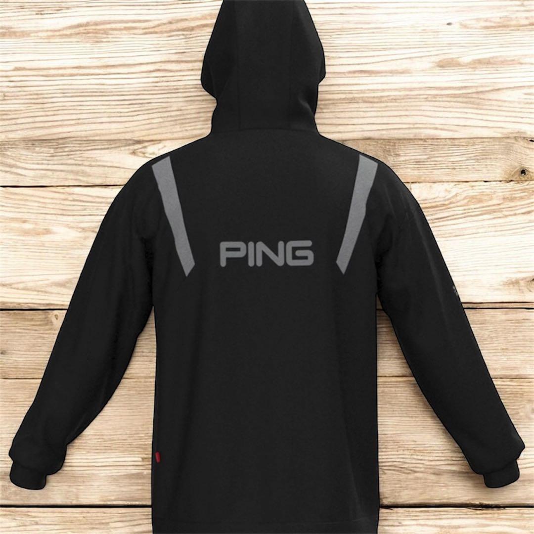 美品‼️ピン コンパクトニット フルジップ フーディー ゴルフウェア メンズ　黒