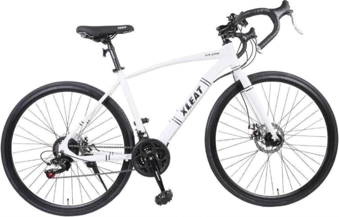 中古美品ロードバイク 自転車 初心者 21段変速 シマノ製 アウトドア ホワイト