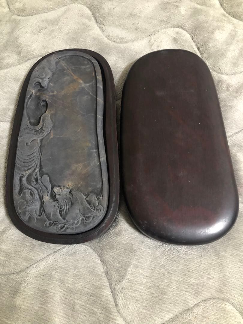 すずり 端溪硯 雲龍文 老坑水岩 大西洞 金暈 五彩釘 書道具 端渓硯 文房四寶