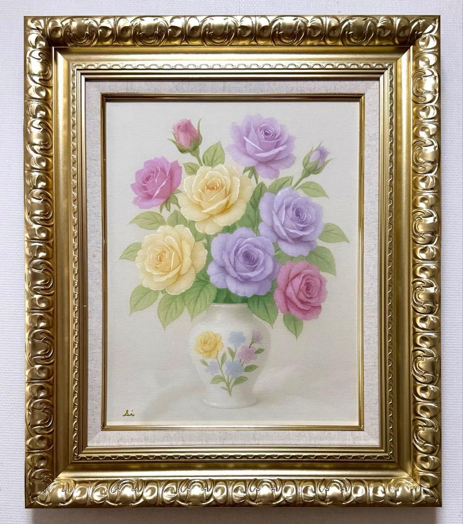 (F6号) 白川杏子【柔らかい光に包まれて】表サイン有/裏共シール有/真作/油彩