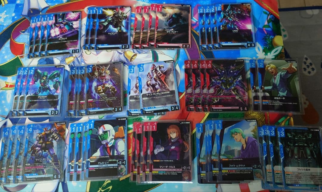ガンダムカードゲーム　青赤強化人間デッキ