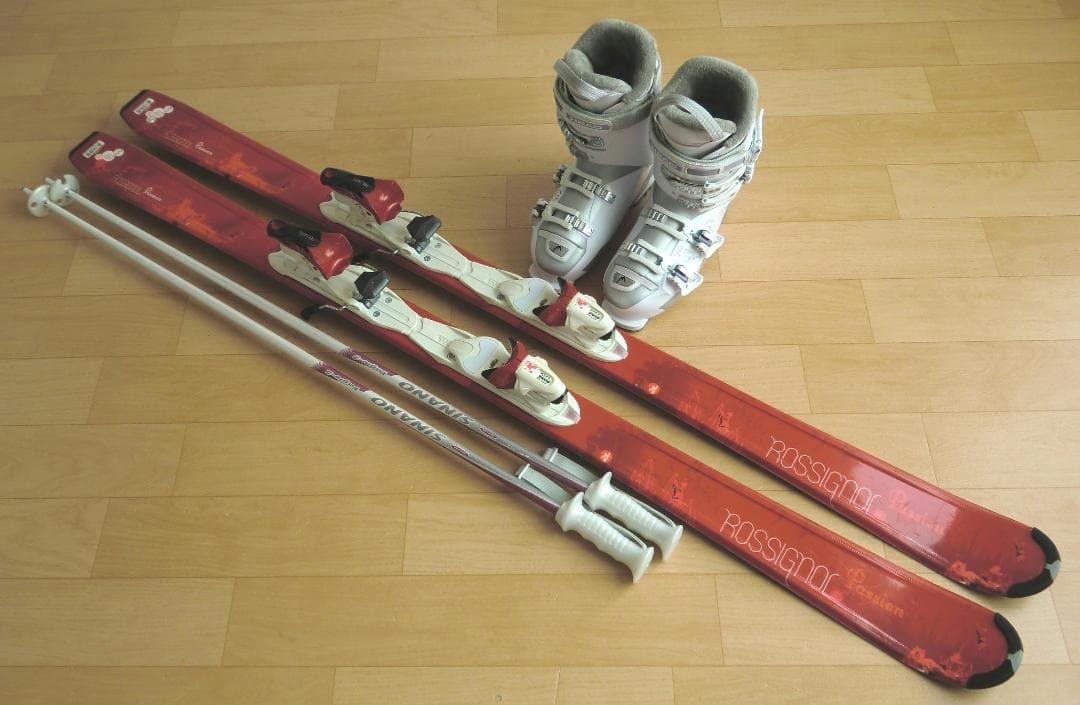 ■送料無料■ロシニョール■女性用スキーセット■板154靴25-25.5■メンテ■